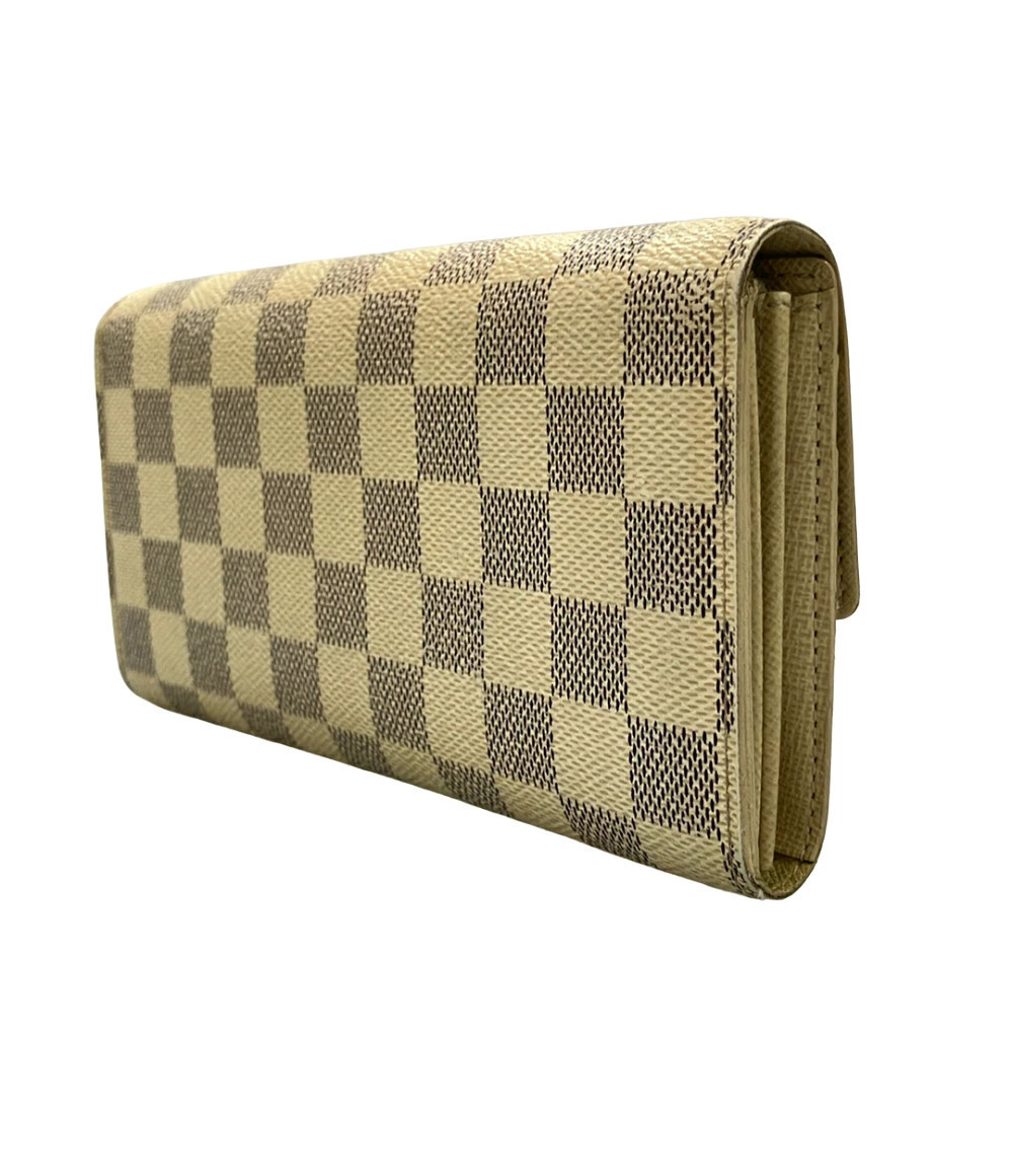 Louis Vuitton Damier Azur Sarah Portefeuille Long Wallet White